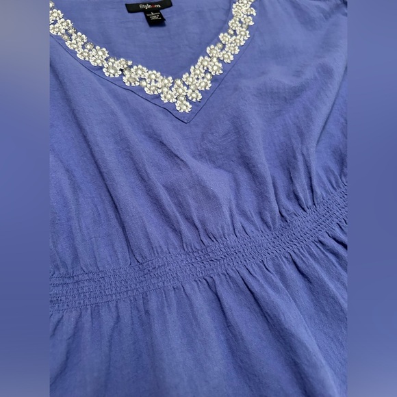 Style & Co Embellished V-Neck Tunic Top Women’s Size Large - Picture 6 of 8